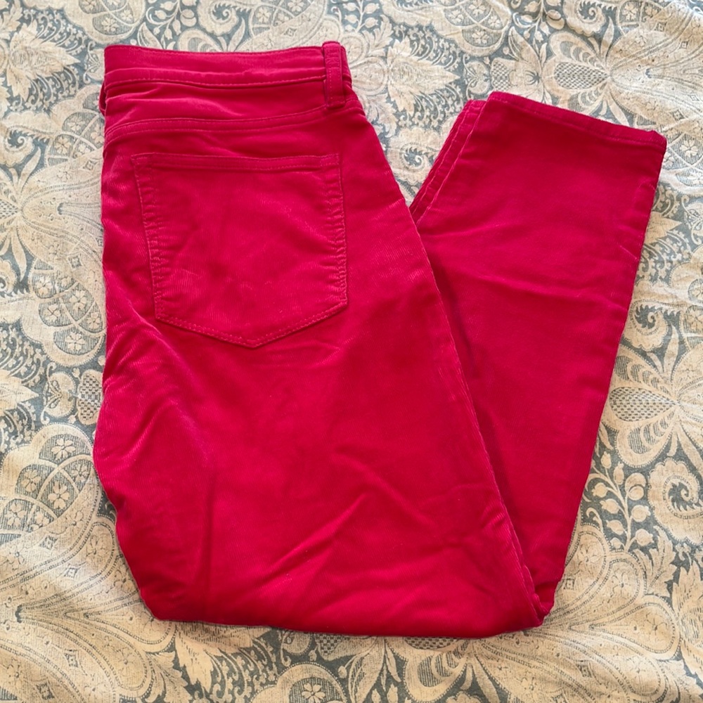 J. Crew Red Ankle Cropped Pants